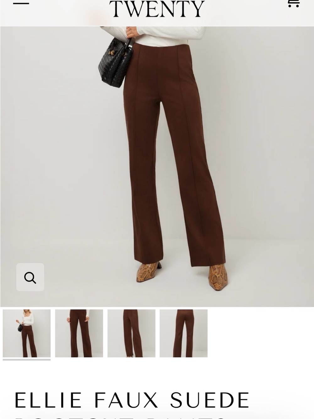 Fifteen Twenty Ellie Faux Suede Wide-Leg Pants -  Beige